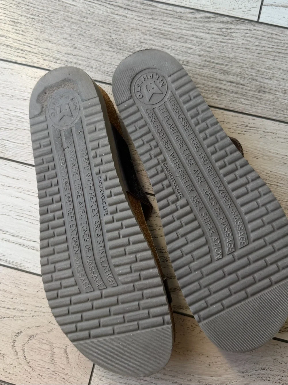 Mephisto Helen Bronce Leather Slide Sandals size 9